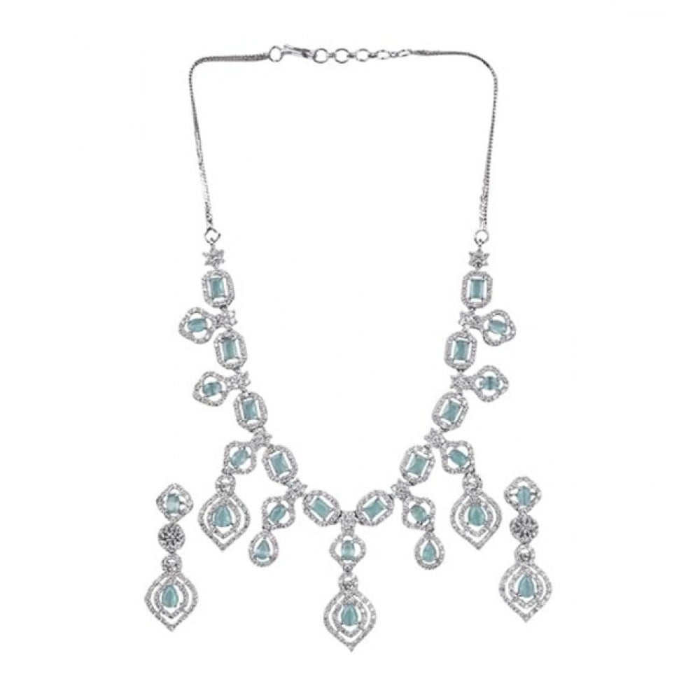 Sensational Women's Brass Silver Plated Necklace set