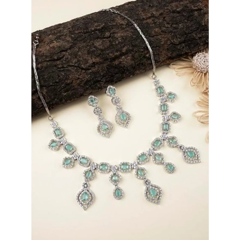 Sensational Women's Brass Silver Plated Necklace set