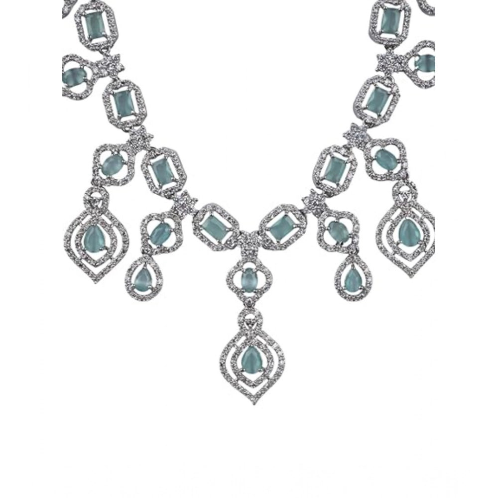 Sensational Women's Brass Silver Plated Necklace set