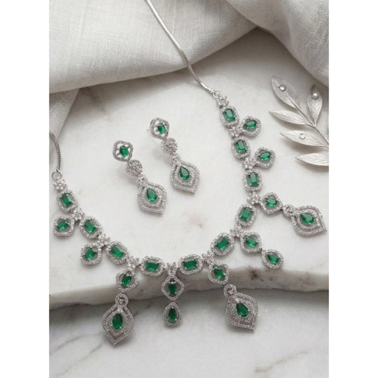 Sensational Women's Brass Silver Plated Necklace set