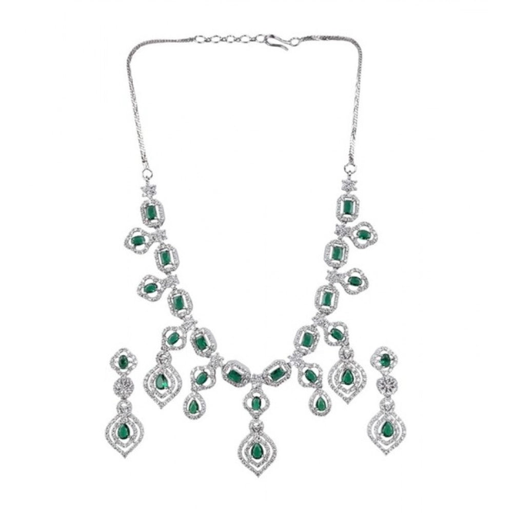 Sensational Women's Brass Silver Plated Necklace set
