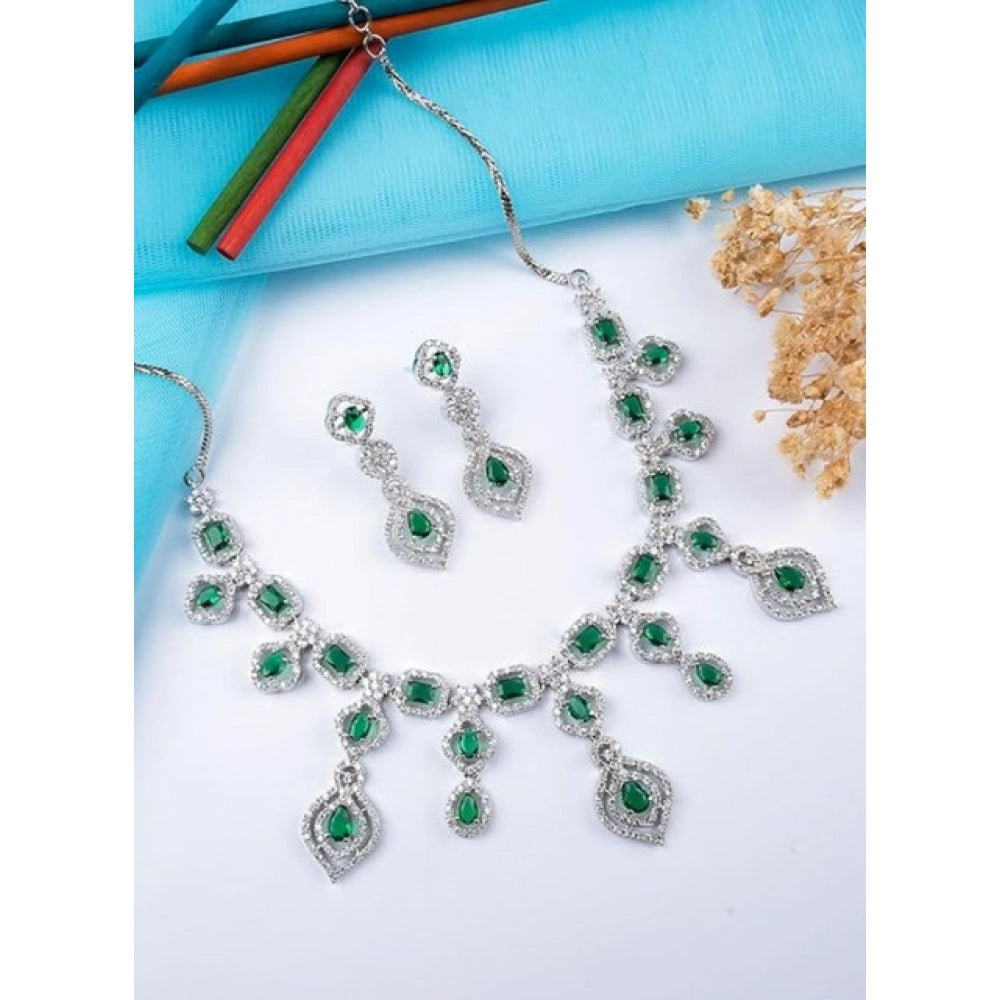 Sensational Women's Brass Silver Plated Necklace set