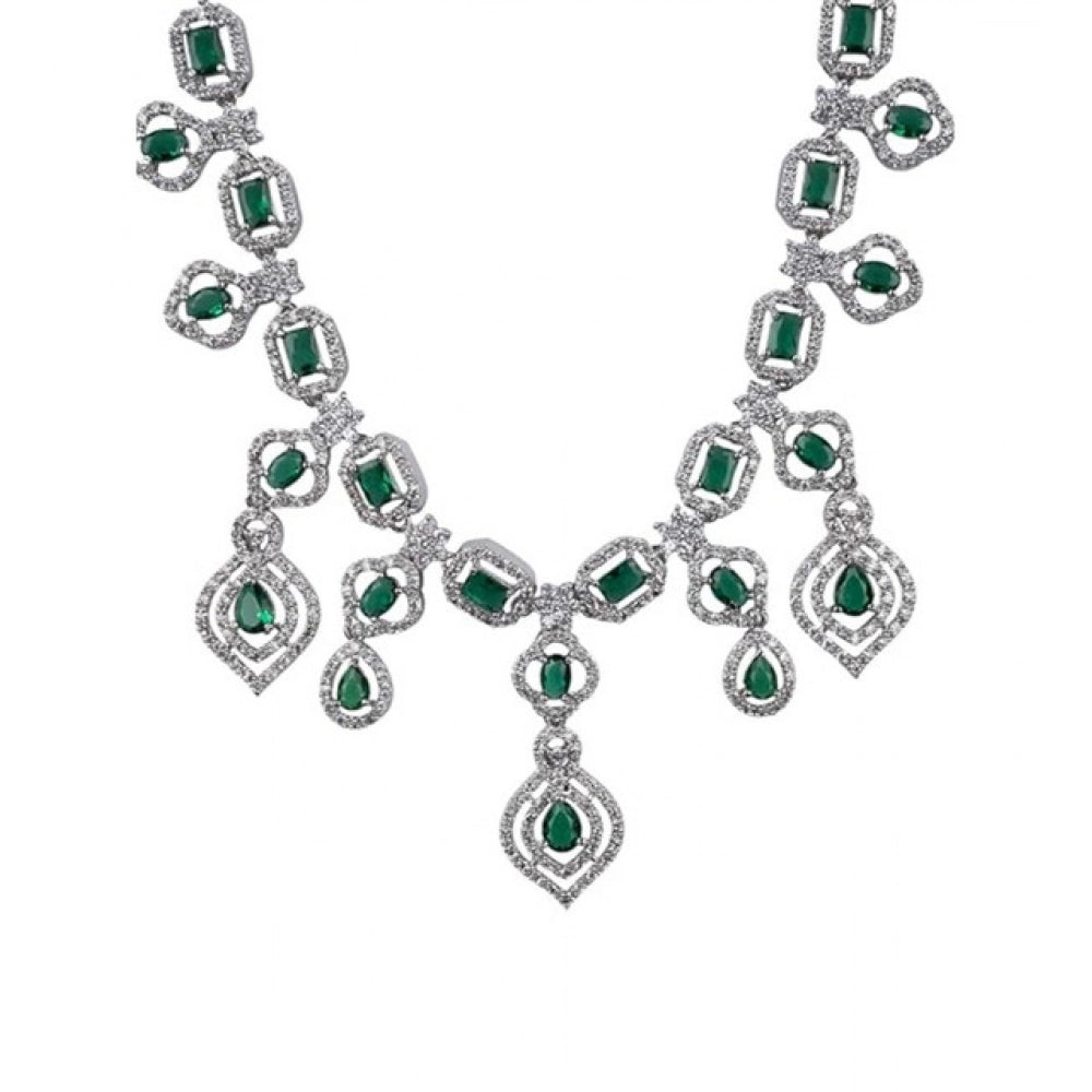 Sensational Women's Brass Silver Plated Necklace set