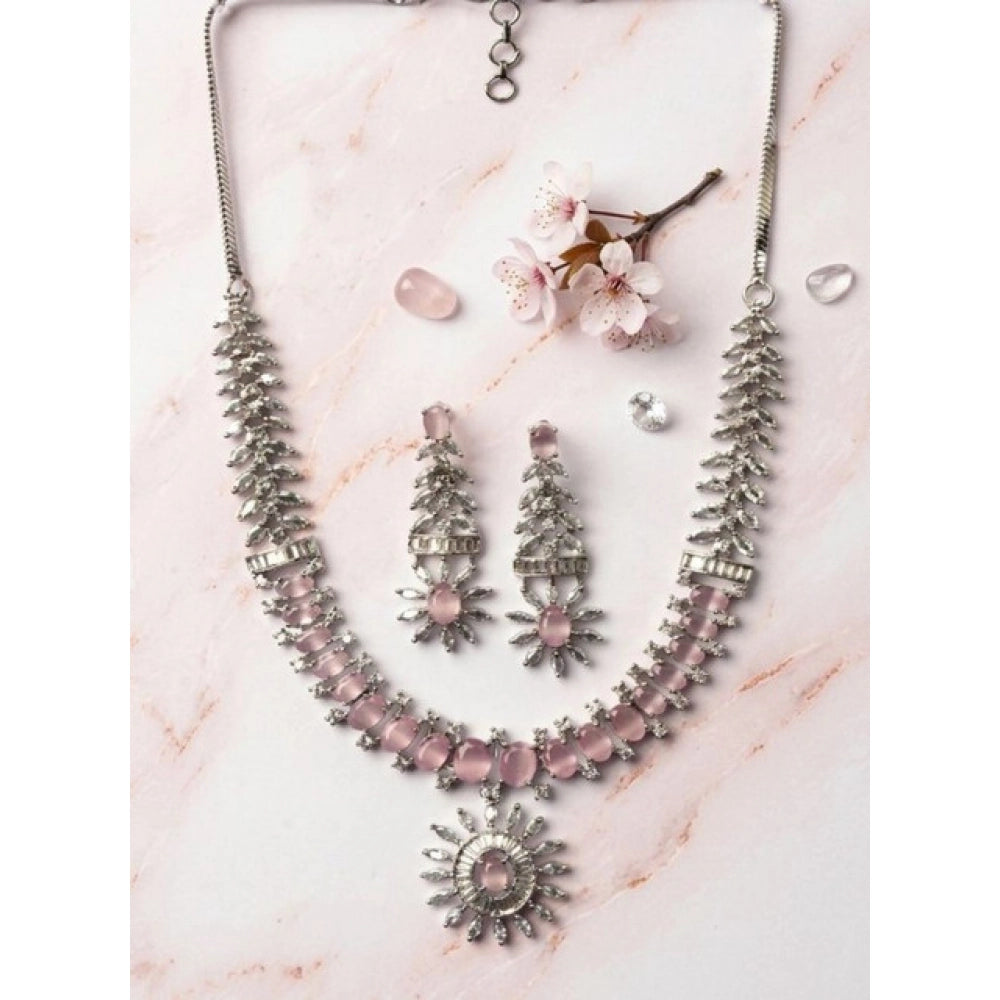 Sensational Women's Brass Silver Plated Necklace set