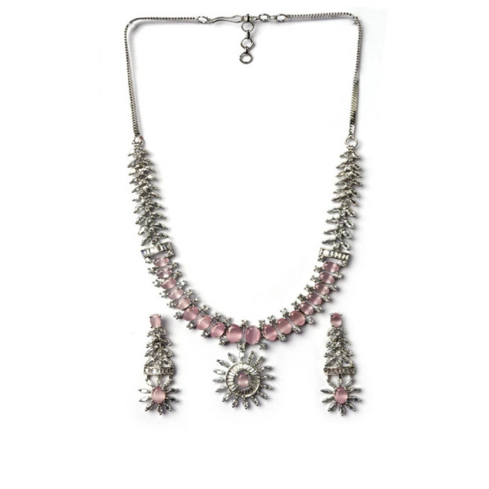 Sensational Women's Brass Silver Plated Necklace set