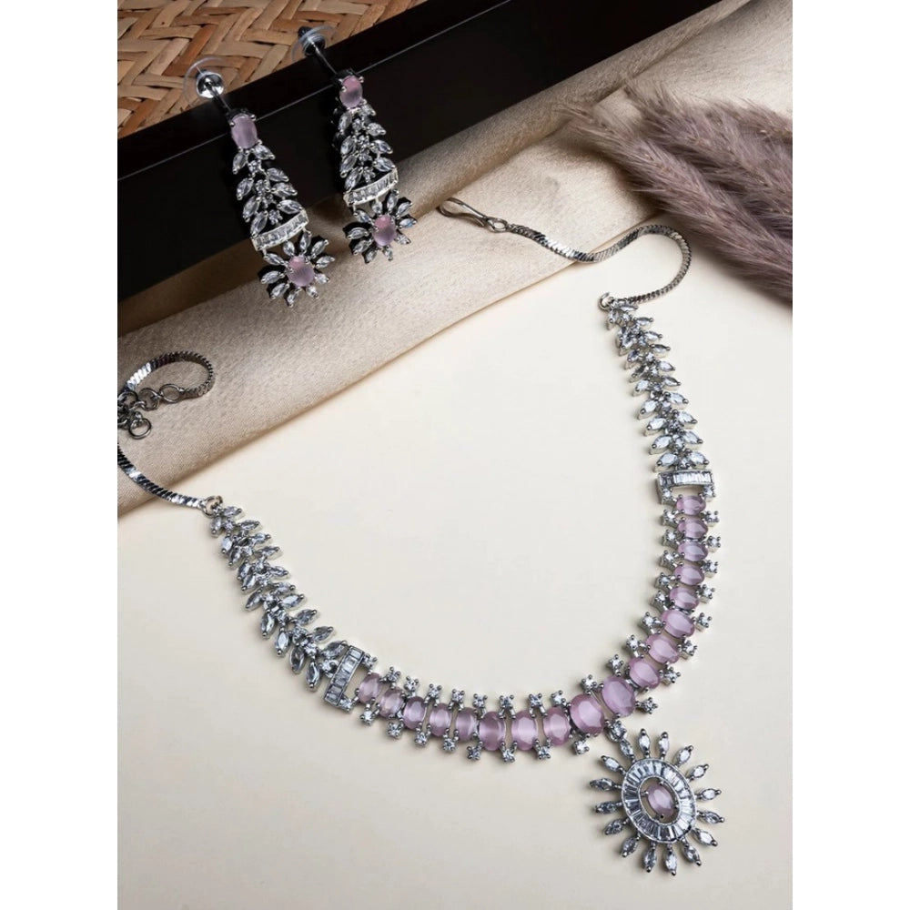 Sensational Women's Brass Silver Plated Necklace set
