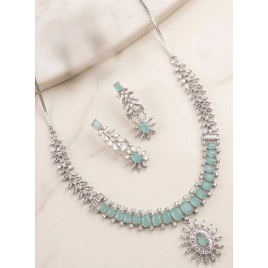 Sensational Women's Brass Silver Plated Necklace set