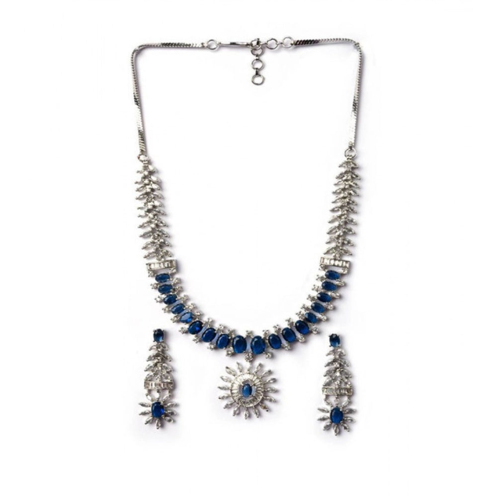 Sensational Women's Brass Silver Plated Necklace set