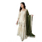 Fashionable Women's Silk Embroidered V Neck Kurti With Sharara Pant and Dupatta Set