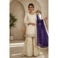 Fashionable Women's Silk Embroidered V Neck Kurti With Sharara Pant and Dupatta Set