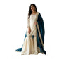 Fashionable Women's Silk Embroidered V Neck Kurti With Sharara Pant and Dupatta Set