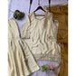 Fashionable Women's Silk Embroidered V Neck Kurti With Sharara Pant and Dupatta Set
