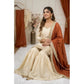 Fashionable Women's Silk Embroidered V Neck Kurti With Sharara Pant and Dupatta Set