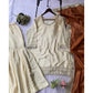 Fashionable Women's Silk Embroidered V Neck Kurti With Sharara Pant and Dupatta Set