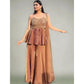 Alluring Women's Silk Embroidered Sleeveless Round Kurti With Palazzo Pant and Dupatta Set