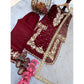 Elegant Women's Silk Embroidered Round Kurti With Palazzo Pant and Dupatta Set