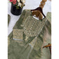 Elegant Women's Silk Embroidered Round Kurti With Sharara Pant and Dupatta Set