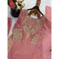 Elegant Women's Silk Embroidered Round Kurti With Sharara Pant and Dupatta Set