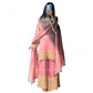 Elegant Women's Silk Embroidered Round Kurti With Sharara Pant and Dupatta Set