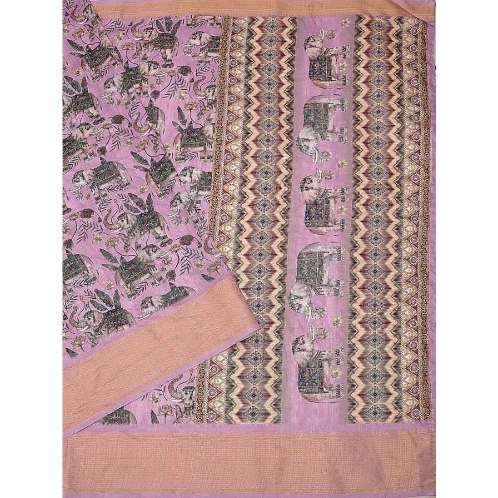 Sizzling Women's Cotton Silk Printed Saree With Blouse Piece