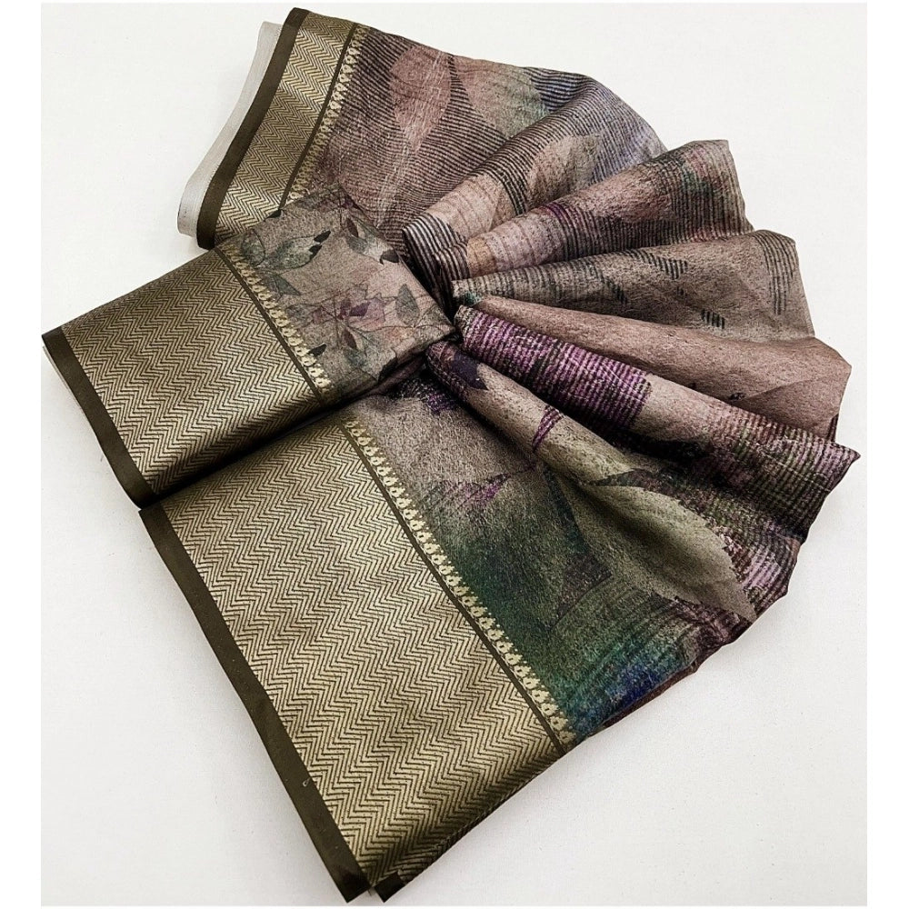 Amazing Women's Cotton Silk Printed Saree With Blouse Piece