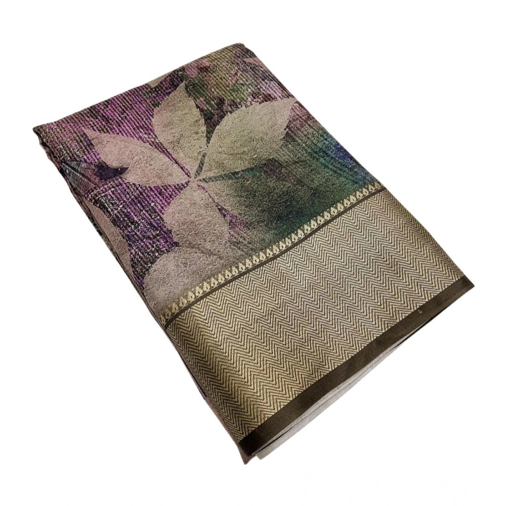 Amazing Women's Cotton Silk Printed Saree With Blouse Piece