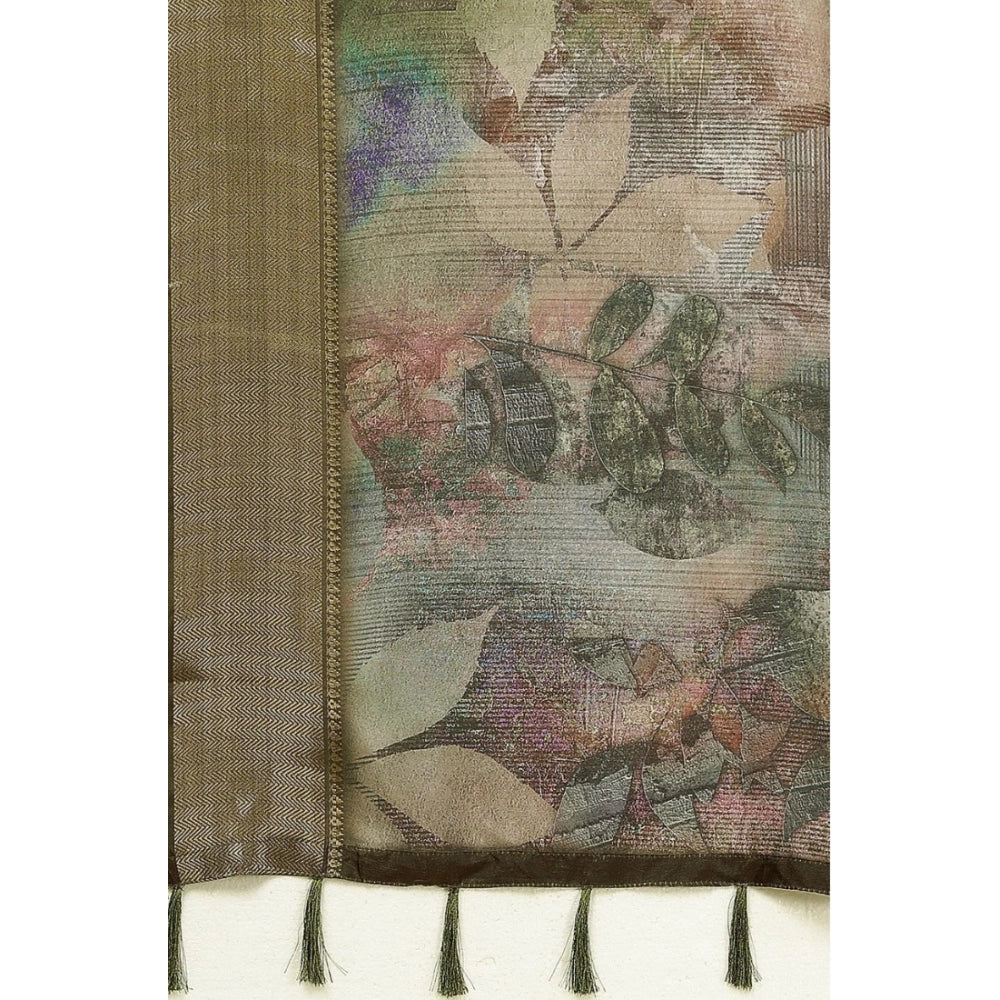Amazing Women's Cotton Silk Printed Saree With Blouse Piece