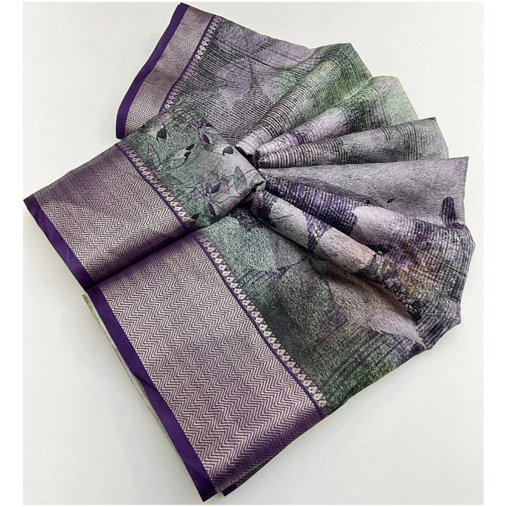Amazing Women's Cotton Silk Printed Saree With Blouse Piece