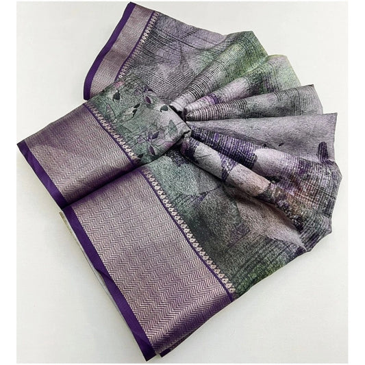 Amazing Women's Cotton Silk Printed Saree With Blouse Piece