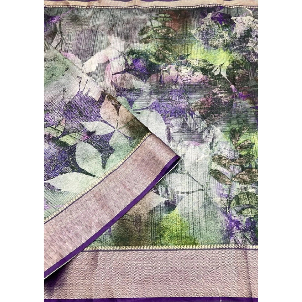 Amazing Women's Cotton Silk Printed Saree With Blouse Piece
