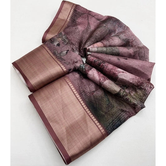 Amazing Women's Cotton Silk Printed Saree With Blouse Piece