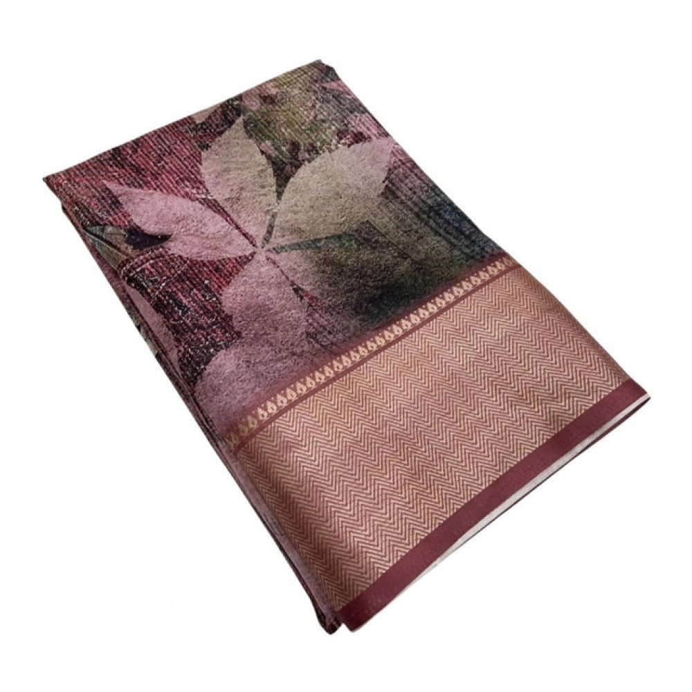 Amazing Women's Cotton Silk Printed Saree With Blouse Piece