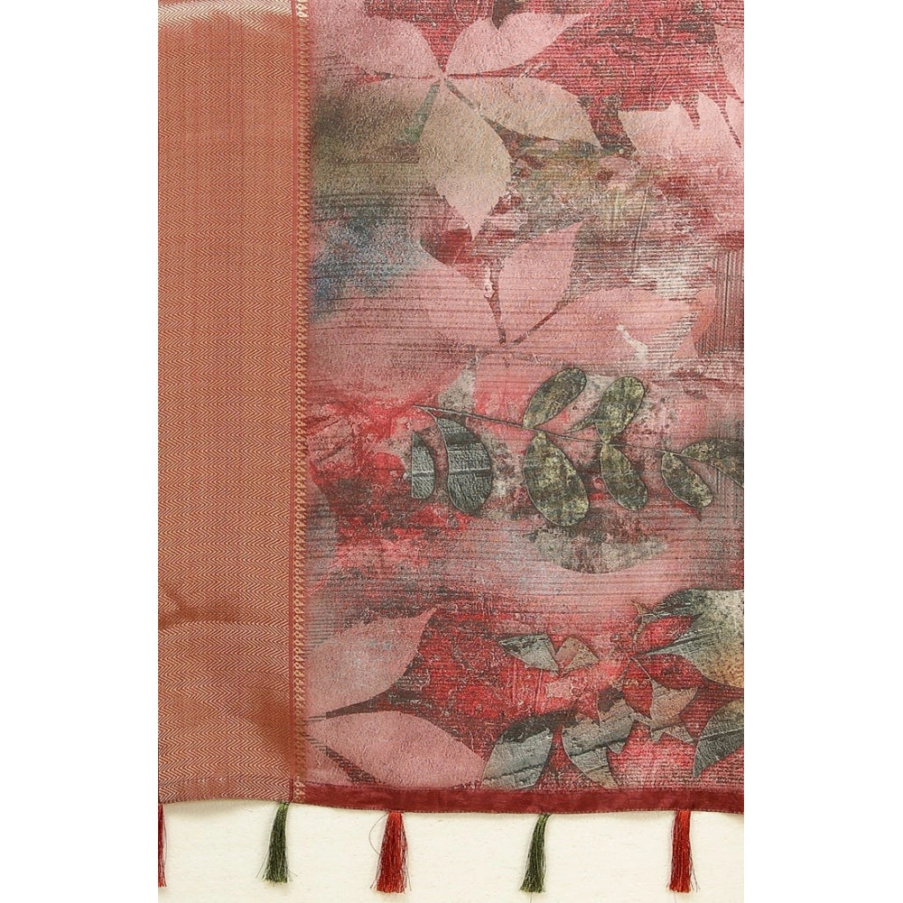Amazing Women's Cotton Silk Printed Saree With Blouse Piece