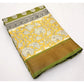 Ravishing Women's Cotton Blend Printed Saree With Blouse Piece