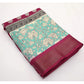Ravishing Women's Cotton Blend Printed Saree With Blouse Piece