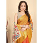Lovely Women's Cotton Blend Floral Printed Saree With Blouse Piece
