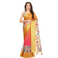 Lovely Women's Cotton Blend Floral Printed Saree With Blouse Piece