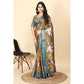 Lovely Women's Cotton Blend Floral Printed Saree With Blouse Piece