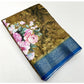 Lovely Women's Cotton Blend Floral Printed Saree With Blouse Piece