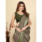 Ravishing Women's Cotton Blend Printed Saree With Blouse Piece