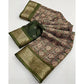 Ravishing Women's Cotton Blend Printed Saree With Blouse Piece