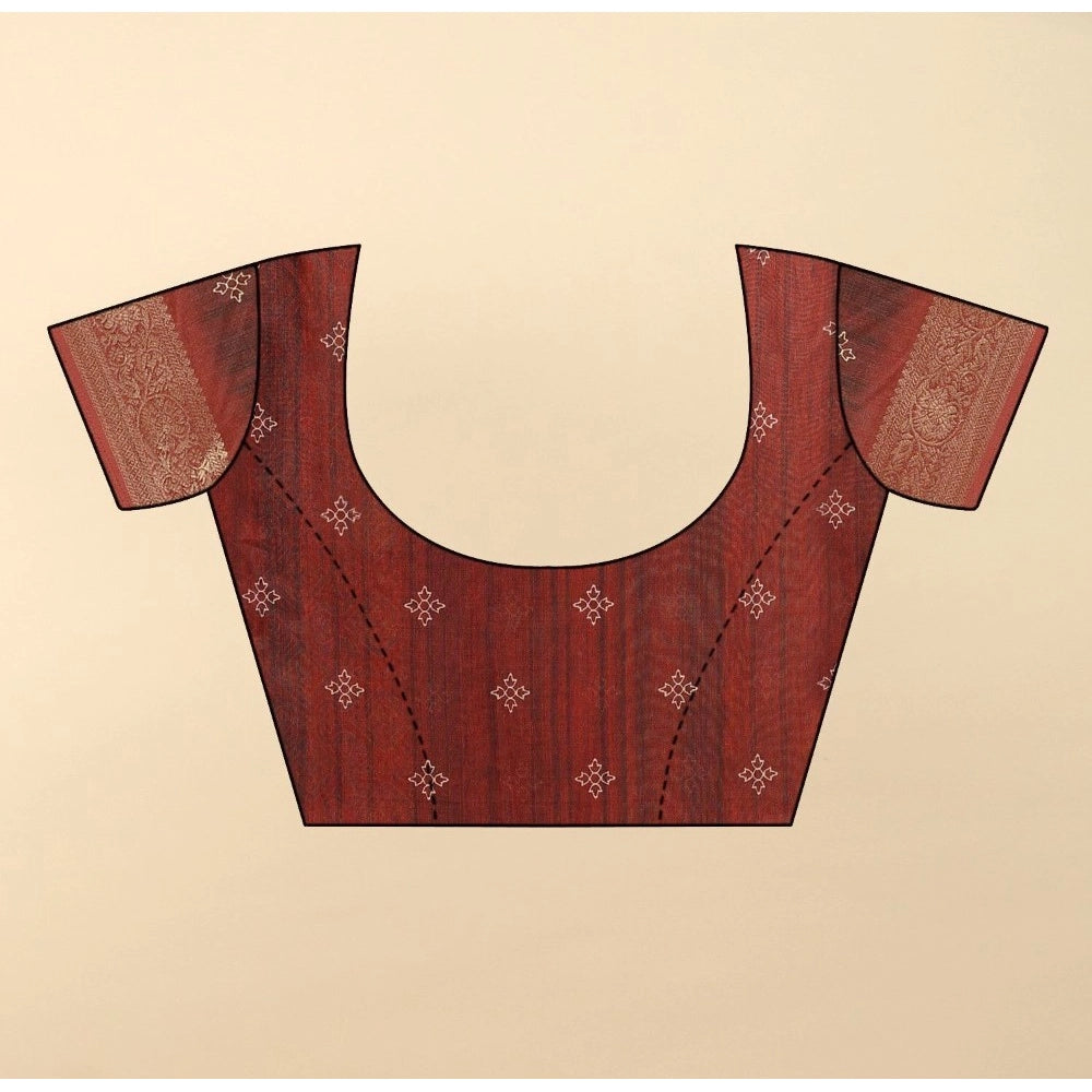 Ravishing Women's Cotton Blend Printed Saree With Blouse Piece