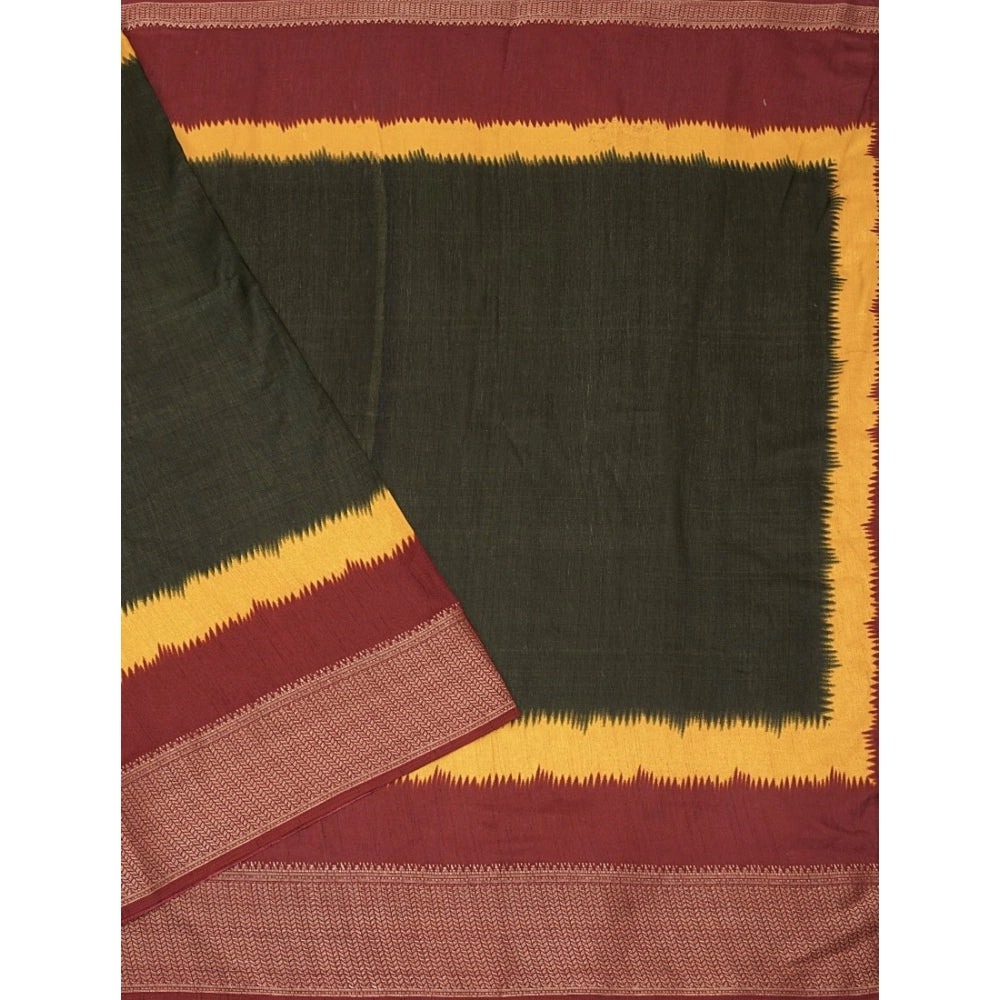 Contemporary Women's Cotton Silk Solid Saree With Blouse Piece