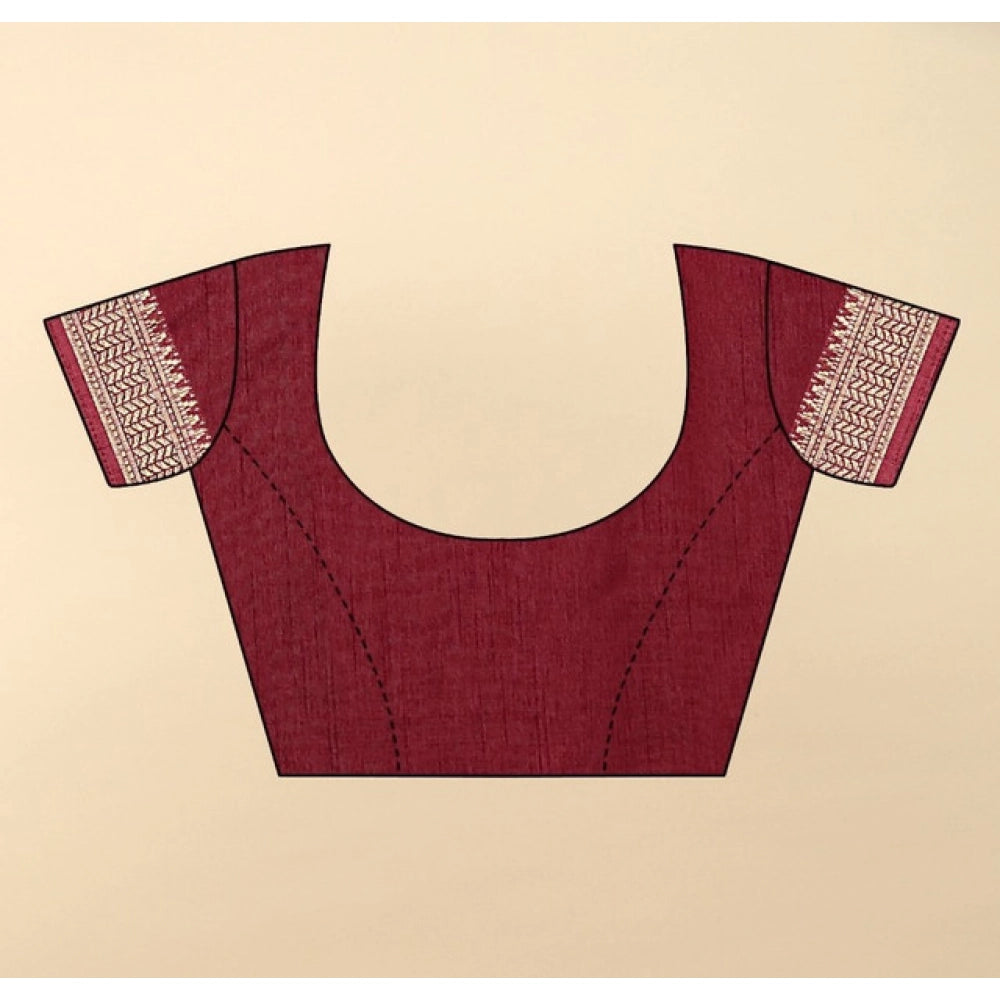 Contemporary Women's Cotton Silk Solid Saree With Blouse Piece