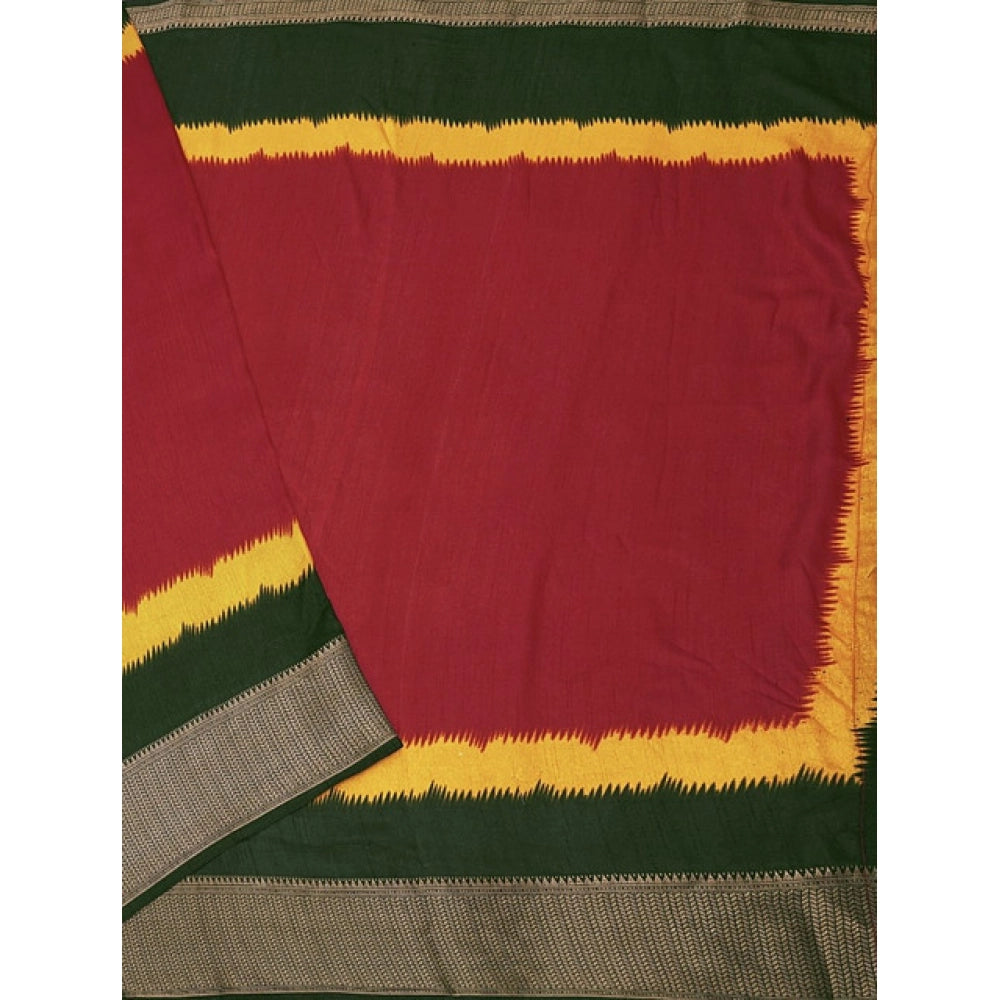 Contemporary Women's Cotton Silk Solid Saree With Blouse Piece