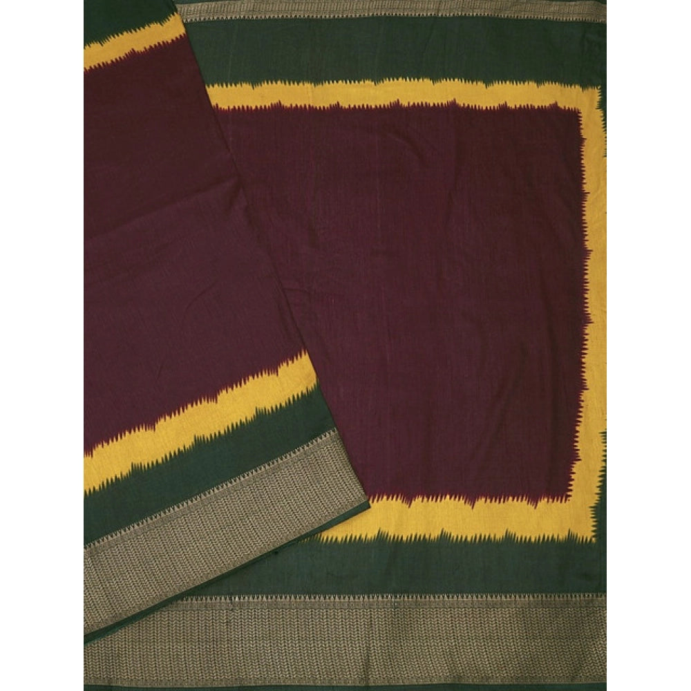 Contemporary Women's Cotton Silk Solid Saree With Blouse Piece