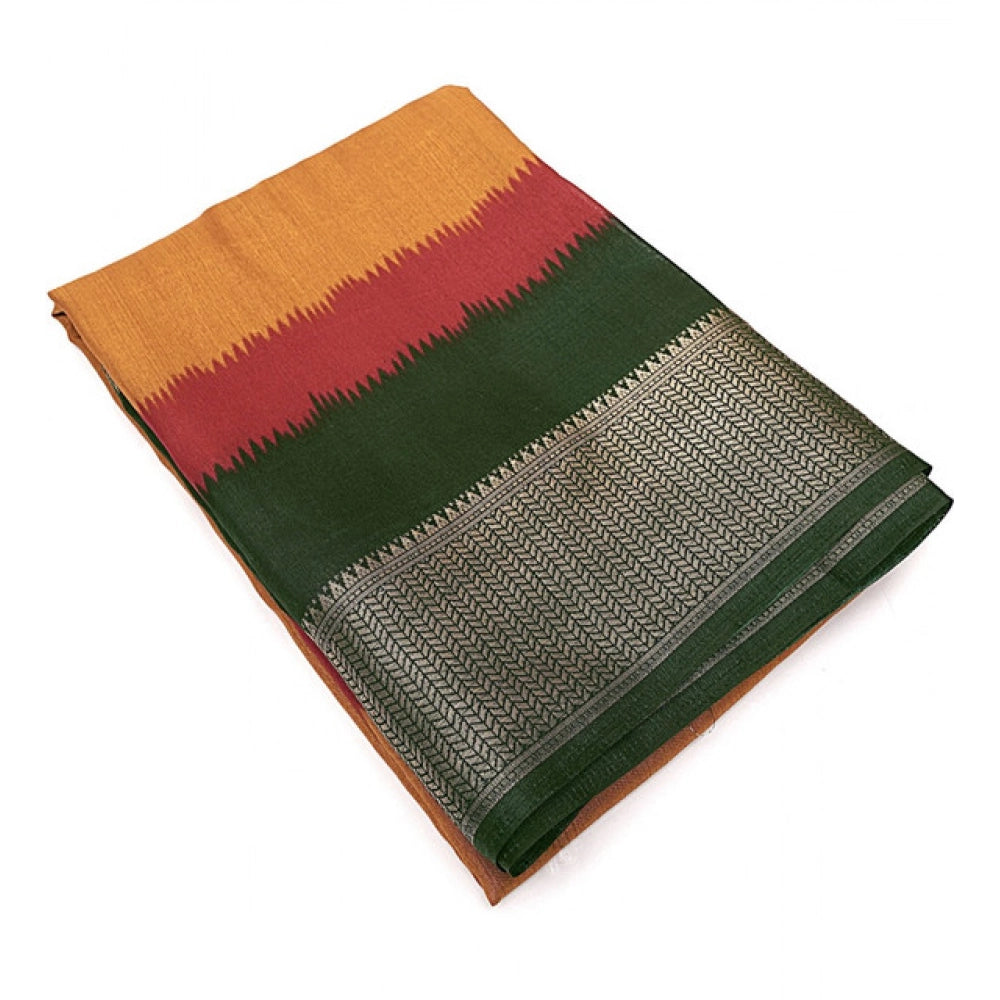 Contemporary Women's Cotton Silk Solid Saree With Blouse Piece
