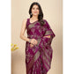 Magnificent Women's Cotton Silk Floral Printed Saree With Blouse Piece