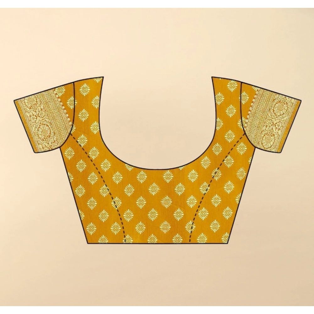 Magnificent Women's Cotton Silk Floral Printed Saree With Blouse Piece