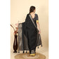 Voguish Women's Cotton Blend Checkered Saree With Blouse Piece